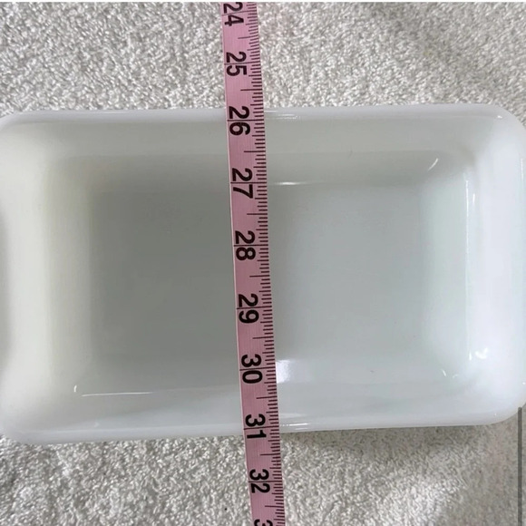 Vintage Milk Glass Green Daisy Flower Loaf  Pan - Picture 9 of 11